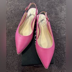 Coach Vae Leather Skimmer Pink Slingback Heels